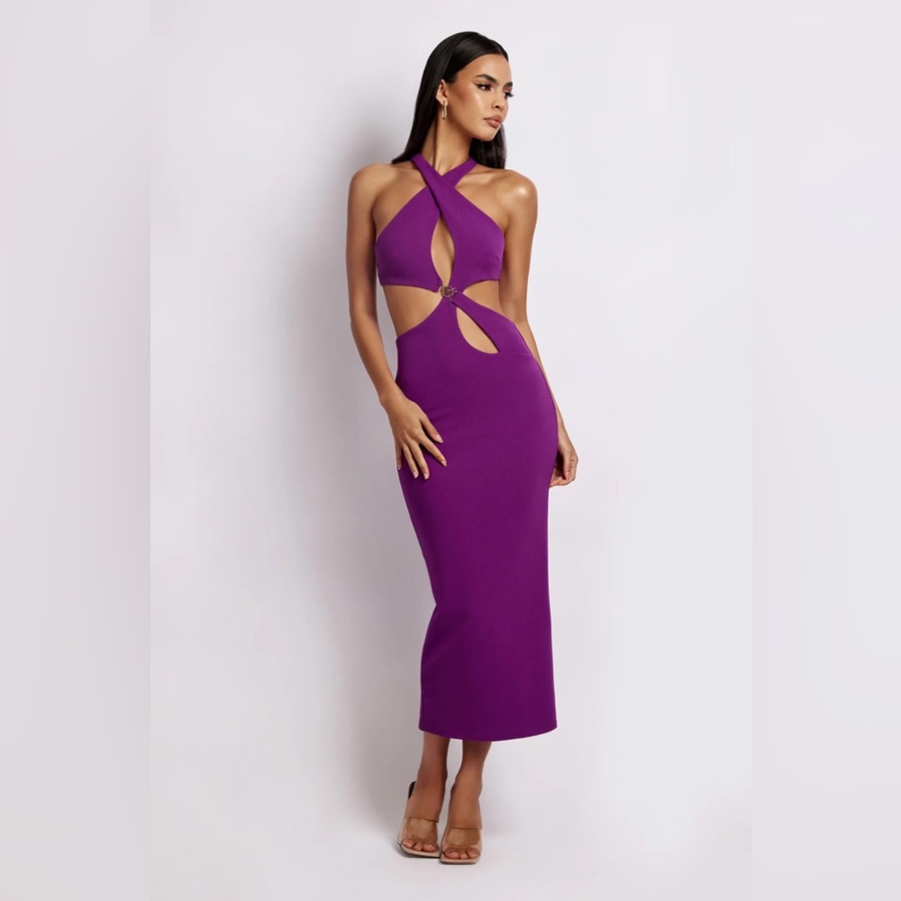 Cut Out Midi Dress - Violet